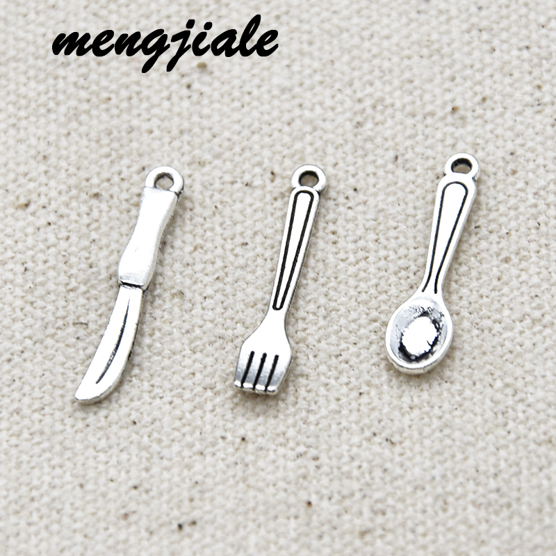 Vintage Collectible Spoons - 30pcs Antique Silver Cutlery Collection Pendants