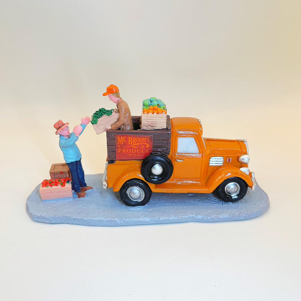 Vintage Collectible Trucks - Vintage Farm Harvest Delivery Truck Resin