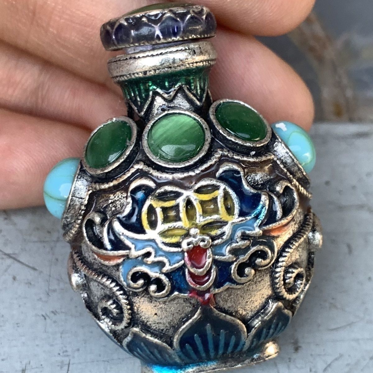 Vintage Cloisonne Bronze Snuff - Collectible Vintage Tools ulasan dan harga