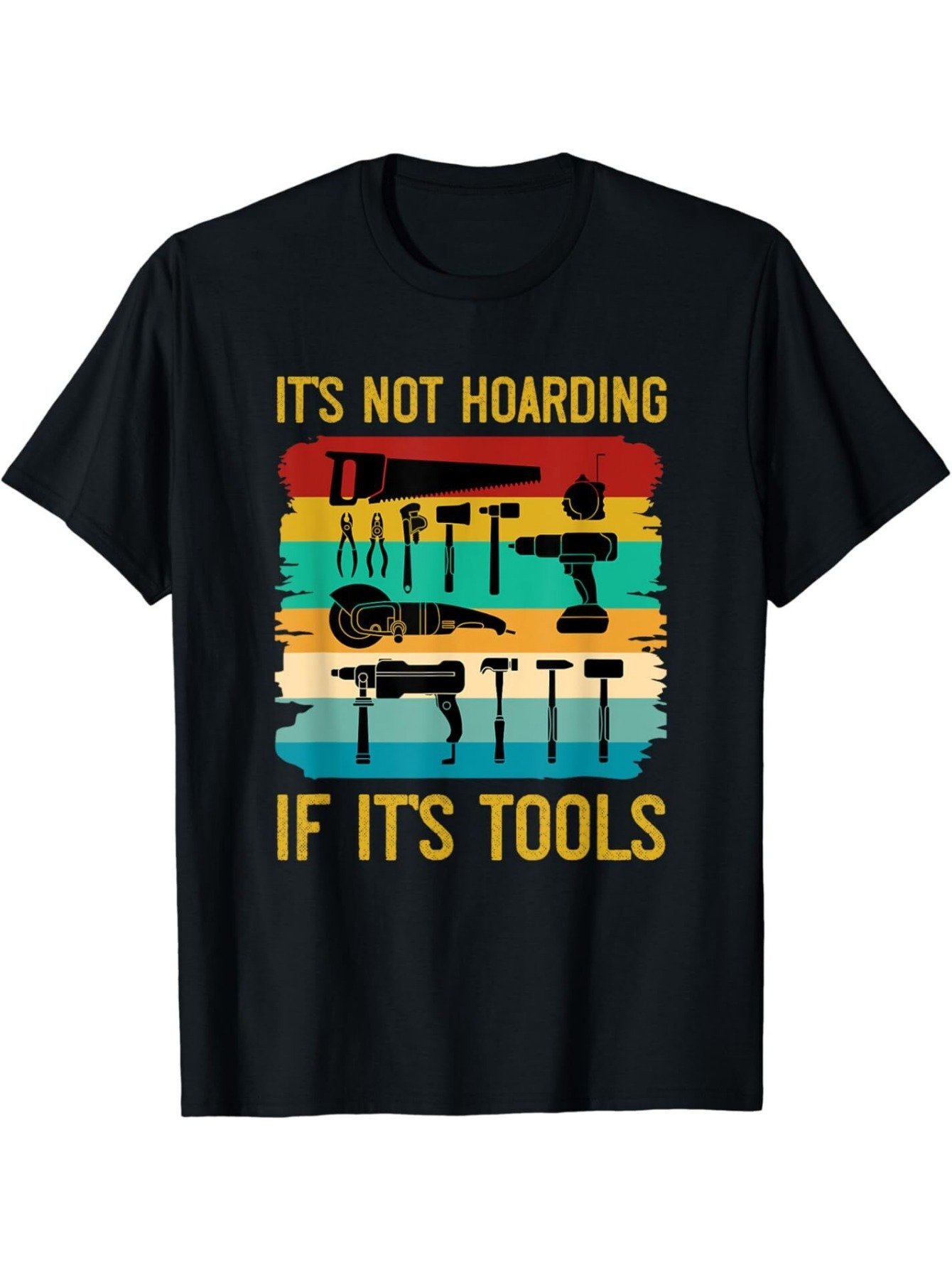 Funny Men's Black Graphic T-Sh - Collectible Vintage Tools ulasan dan harga