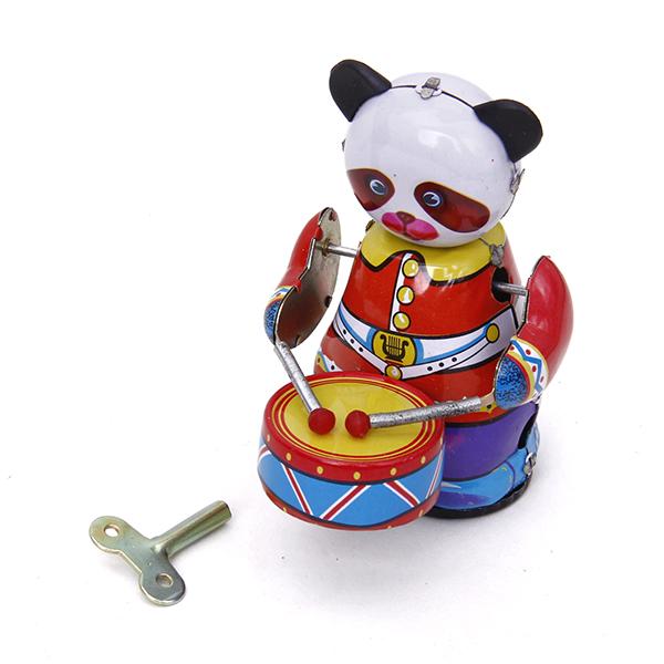 Wind Up Clockwork Panda Drumme - Vintage Collectible Figures ulasan dan harga