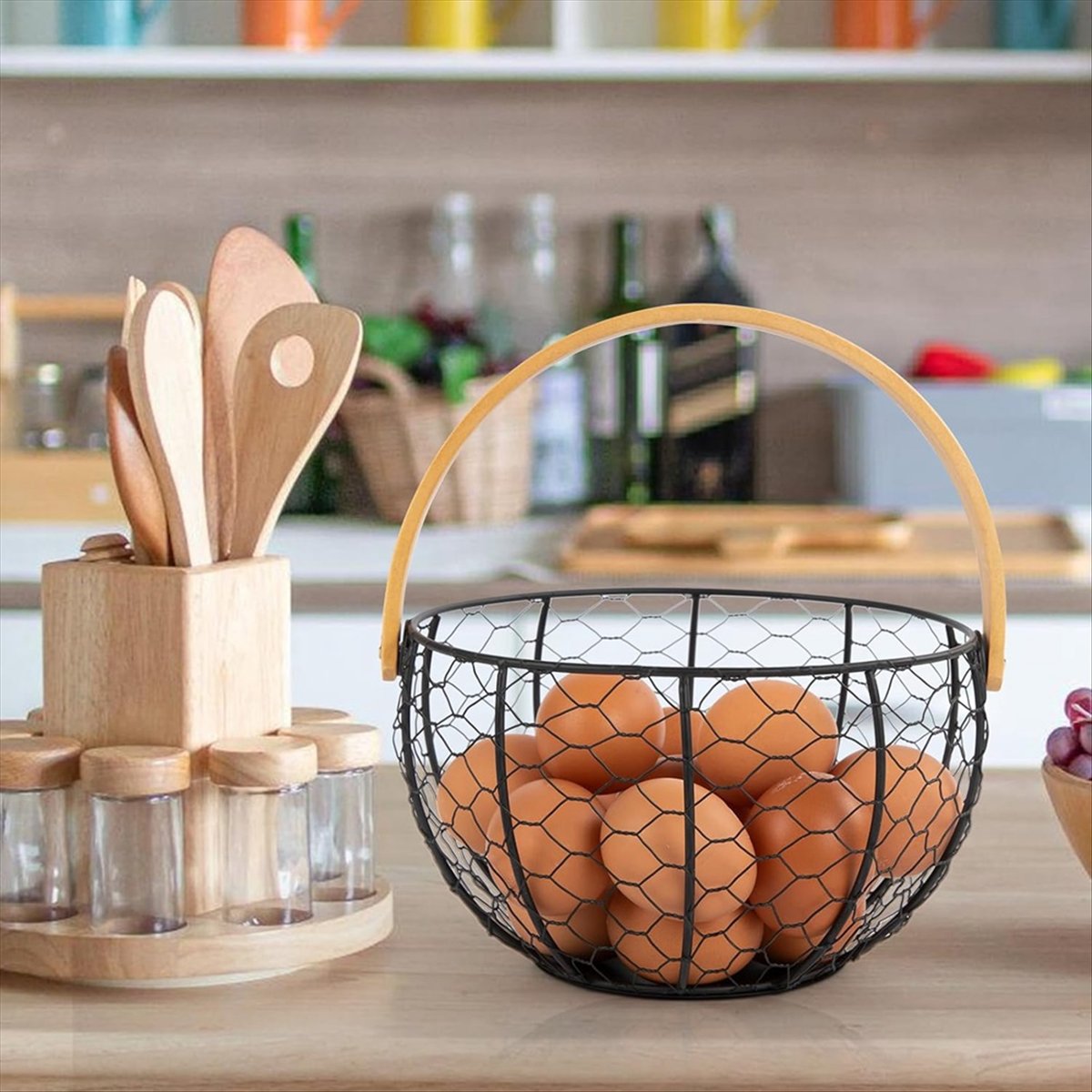 ABZT Farmhouse Wire Egg Basket - Collectible Vintage Tools ulasan dan harga