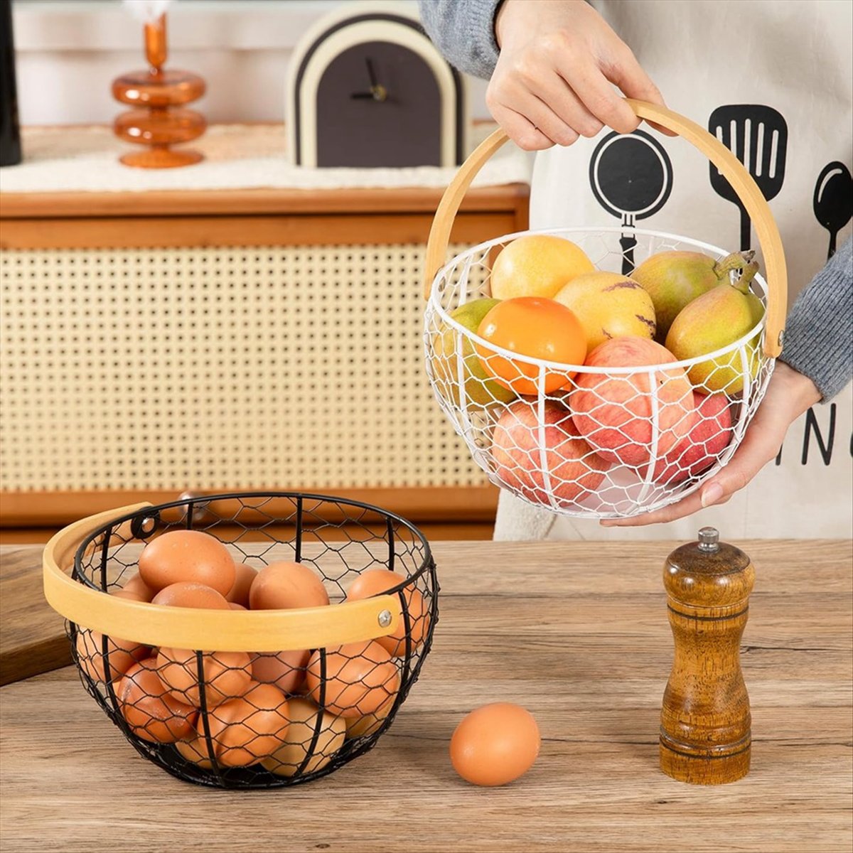 ABZT Farmhouse Wire Egg Basket - Collectible Vintage Tools ulasan dan harga
