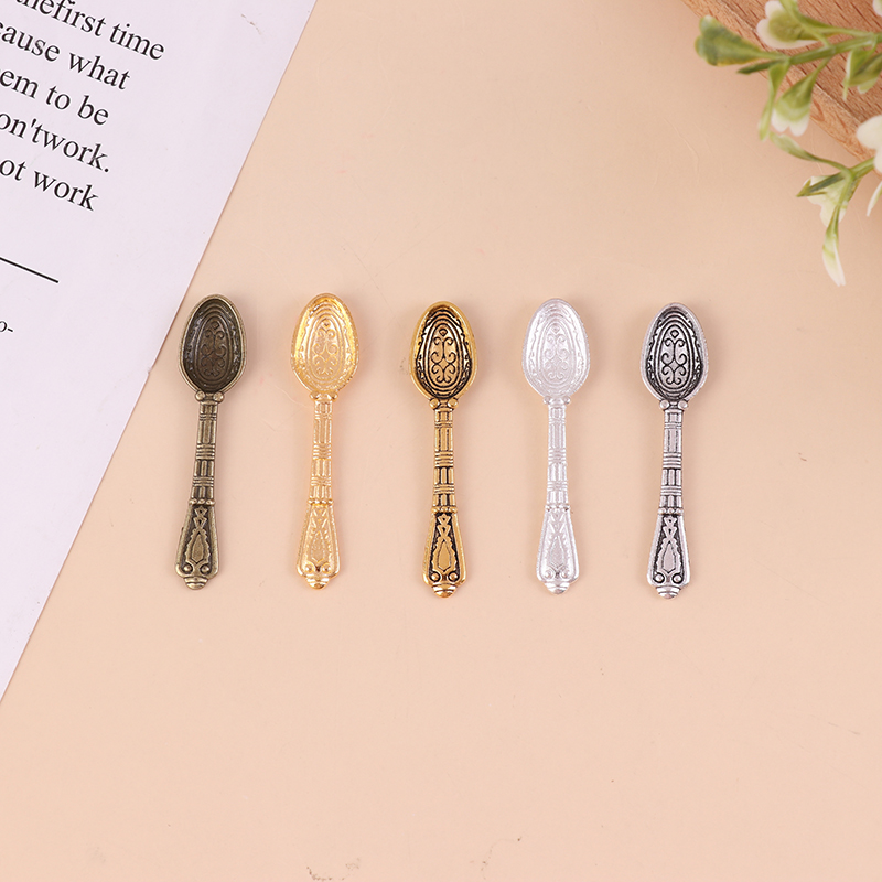 10Pcs 1:12 Dollhouse Miniature - Vintage Collectible Spoons ulasan dan harga