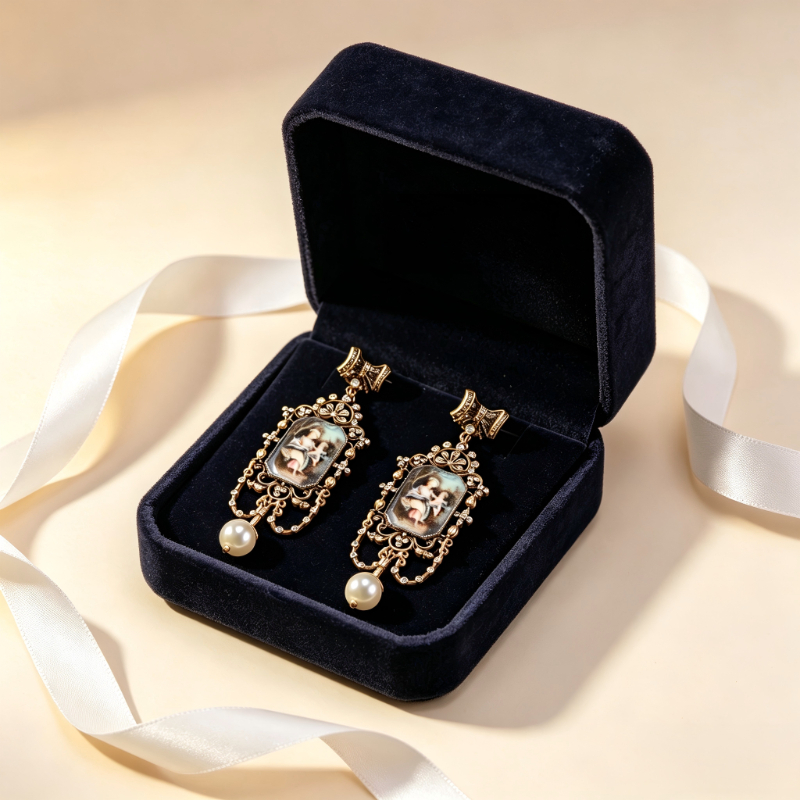 Retro Court Style Stud Earring - Vintage Collectible Figures ulasan dan harga