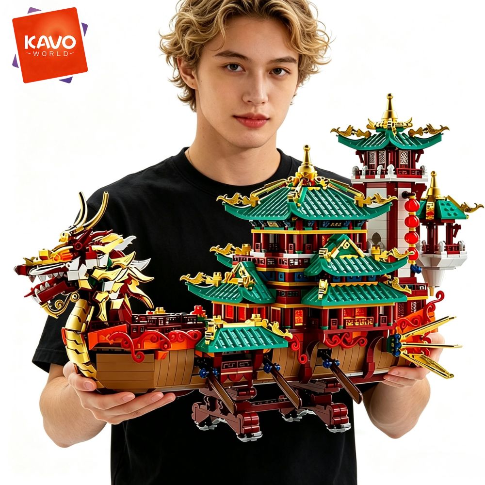 KAVOWORLD 2453pcs Dragon Boat  - Vintage Toys Collector ulasan dan harga