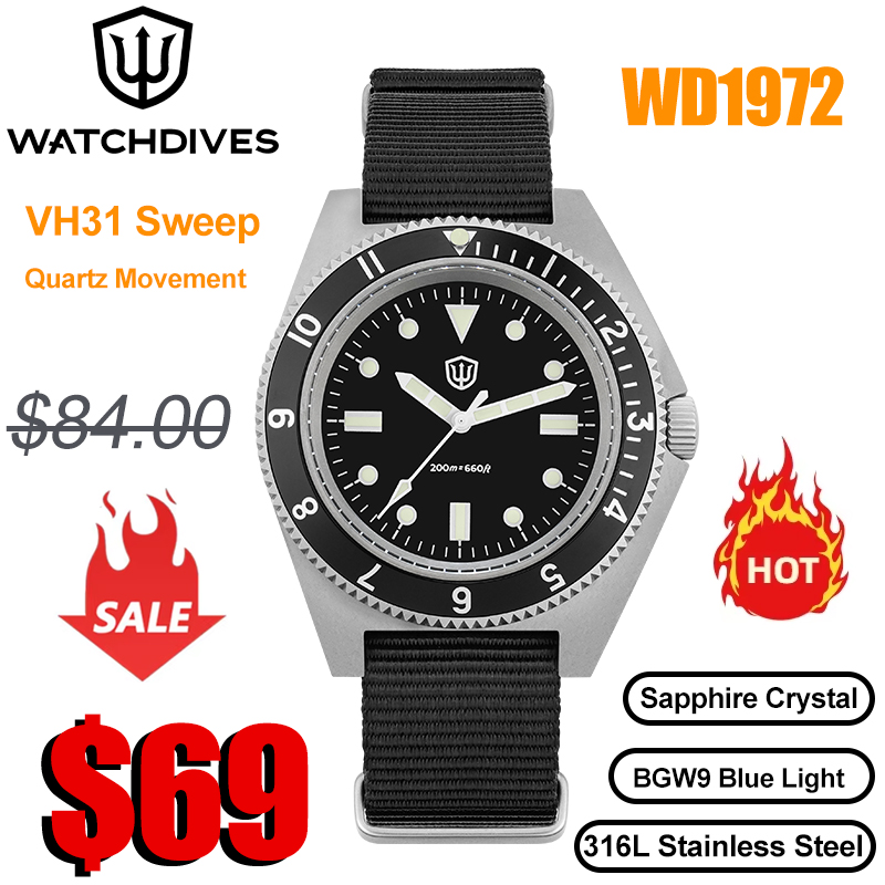 Watchdives WD1972 Quartz Watch - Vintage Watch Collecting ulasan dan harga